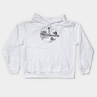 Lighthouse Sketch Kids Hoodie